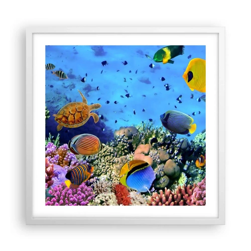 Pôster em moldura branca - E o que sabemos sobre a vida... - 50x50 cm