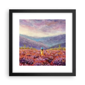 Pôster com moldura preta - No mundo da lavanda - 30x30 cm