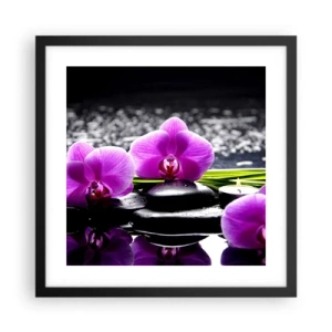 Pôster com moldura preta - Afogar-se na paz e sossego - 40x40 cm