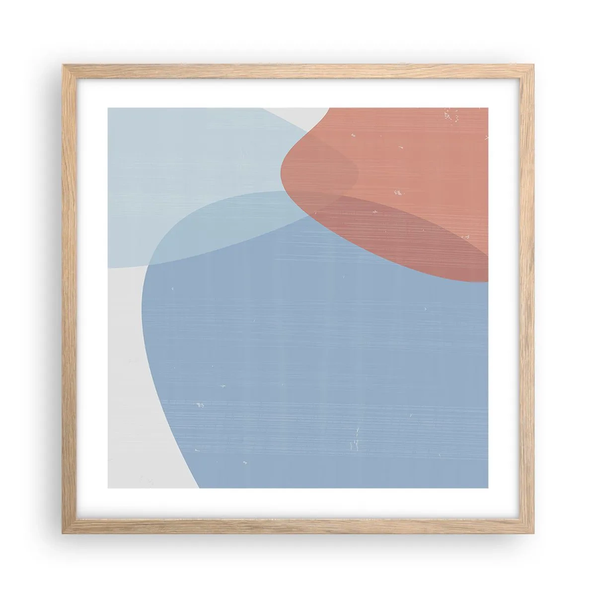 Pôster com moldura de carvalho claro - Relacionamentos pastel - 50x50 cm