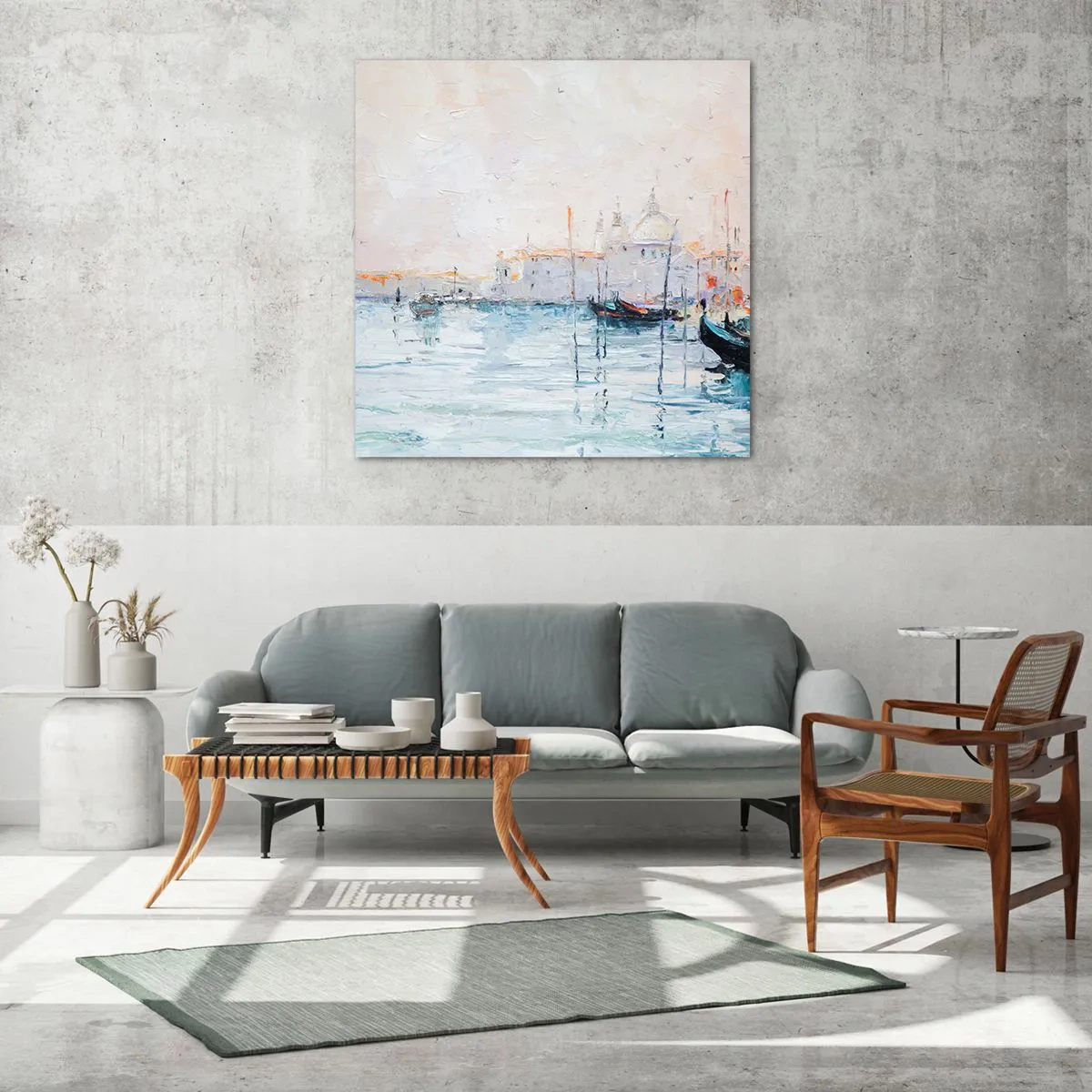 Quadro em vidro - Além da água, atrás do nevoeiro - 60x60 cm