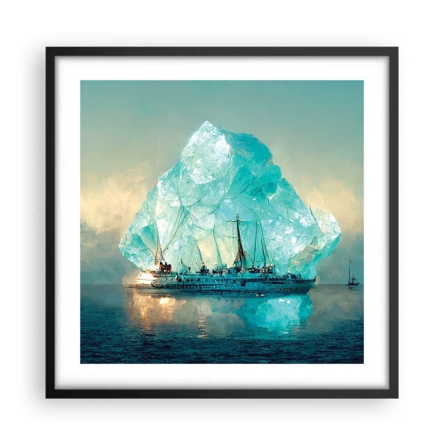 Pôster com moldura preta - Diamante Ártico - 50x50 cm