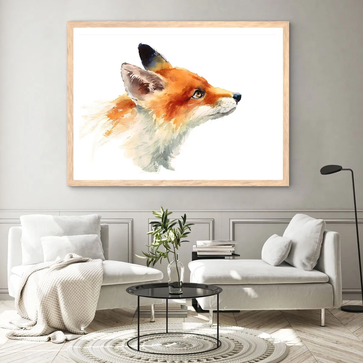 Pôster com moldura de carvalho claro - Nunca é demais ter cuidado - 100x70 cm