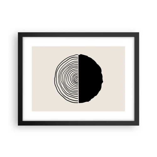 Pôster com moldura preta - Meio a meio - 40x30 cm