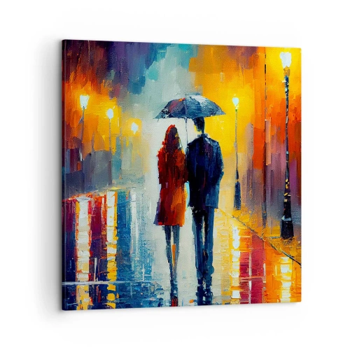 Quadro em tela - Juntos – uma noite colorida - 50x50 cm