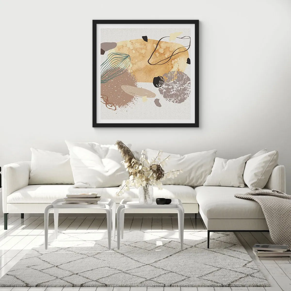 Pôster com moldura preta - Plumcologia aplicada - 60x60 cm