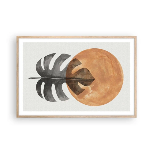 Pôster com moldura de carvalho claro - Sempre o sol - 91x61 cm