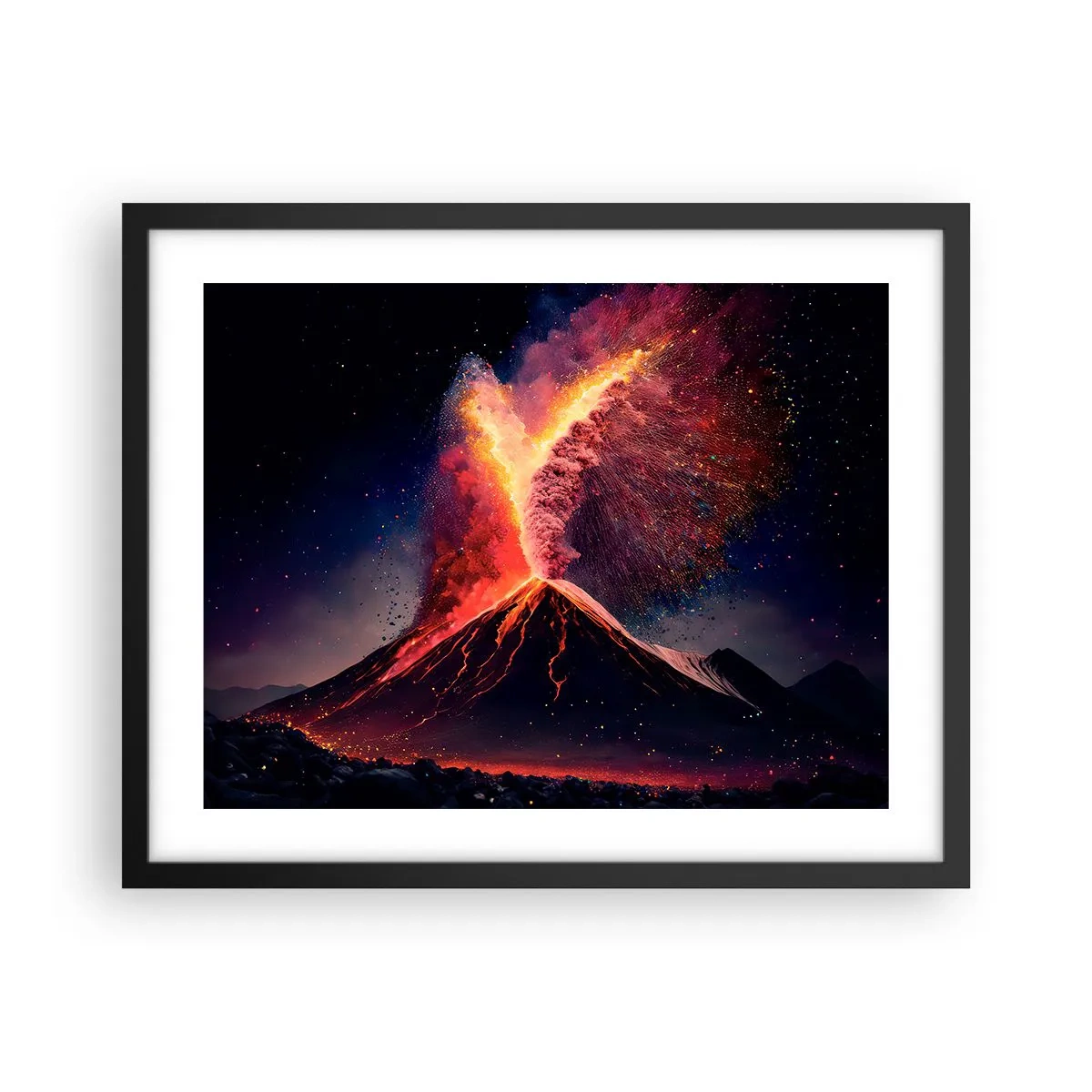 Pôster com moldura preta - Beleza e terror - 50x40 cm