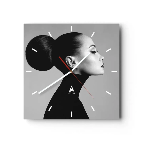 Relógio de parede - Relógio em vidro - Nefertiti moderna - 40x40 cm