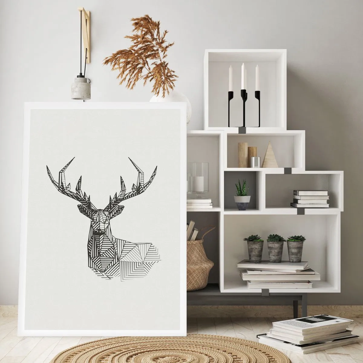 Pôster - Veado em estilo cubista - 50x70 cm