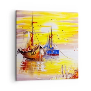 Quadro em tela - Um merecido descanso no porto - 50x50 cm