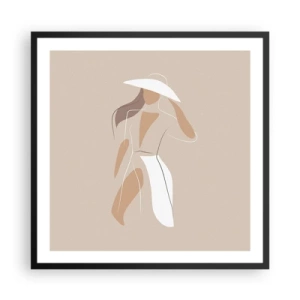 Pôster com moldura preta - A moda é diversão - 60x60 cm