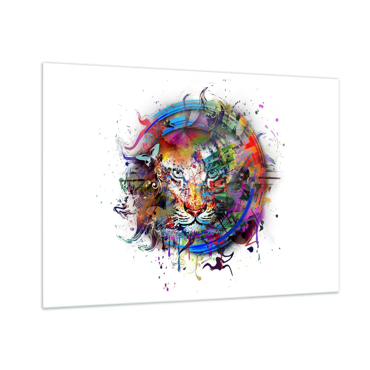 Quadro em vidro - À espreita atrás do véu arco-íris - 100x70 cm