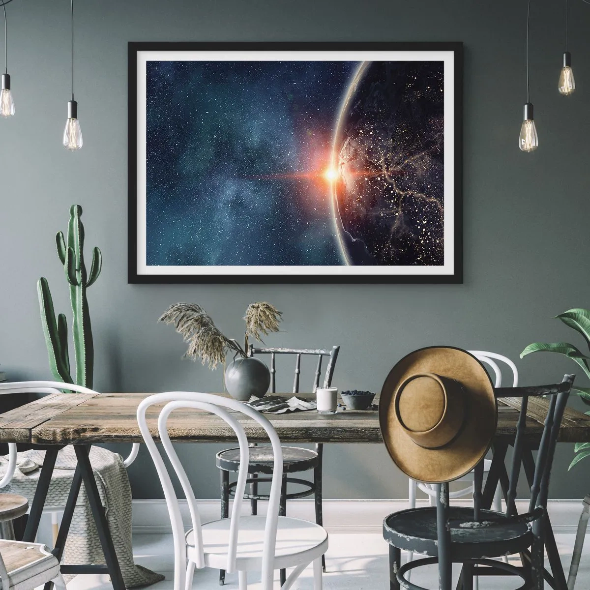 Pôster com moldura preta - Numa nova perspetiva - 50x40 cm