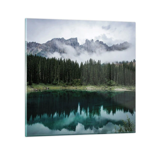 Quadro em vidro - Calma, silêncio, não vamos acordar a água... - 70x70 cm