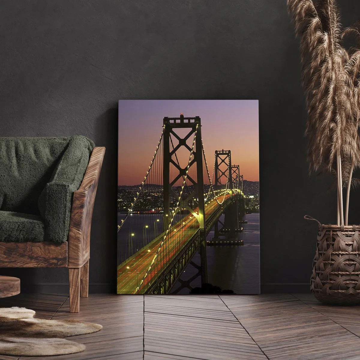 Quadro em tela - Noite em roxo - 50x70 cm