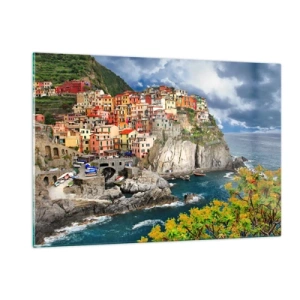 Quadro em vidro - Um aglomerado nas rochas - 120x80 cm
