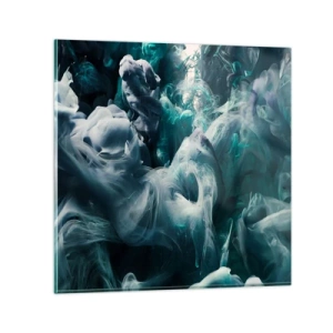 Quadro em vidro - Movimento de cores - 40x40 cm