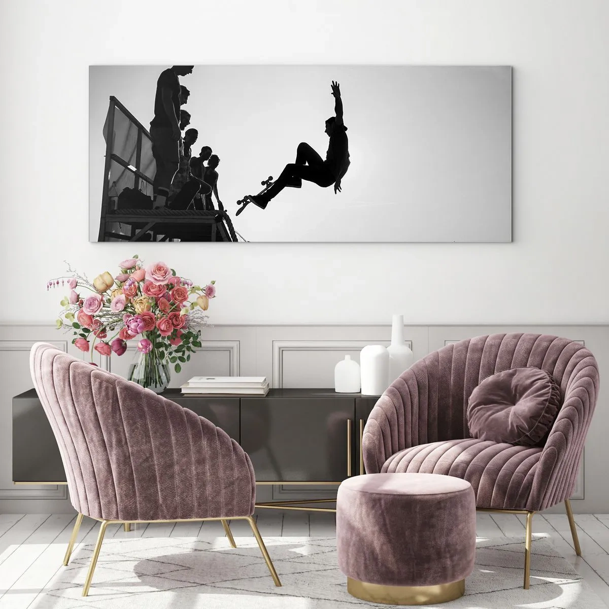 Quadro em vidro - Protagonistas e espectadores - 100x40 cm
