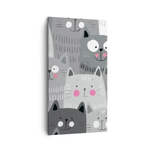 Quadro em tela - O mundo dos gatos - 45x80 cm