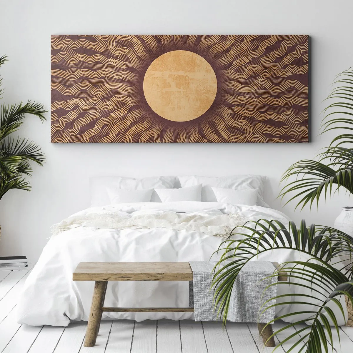 Quadro em tela - Ícone do sol - 100x40 cm