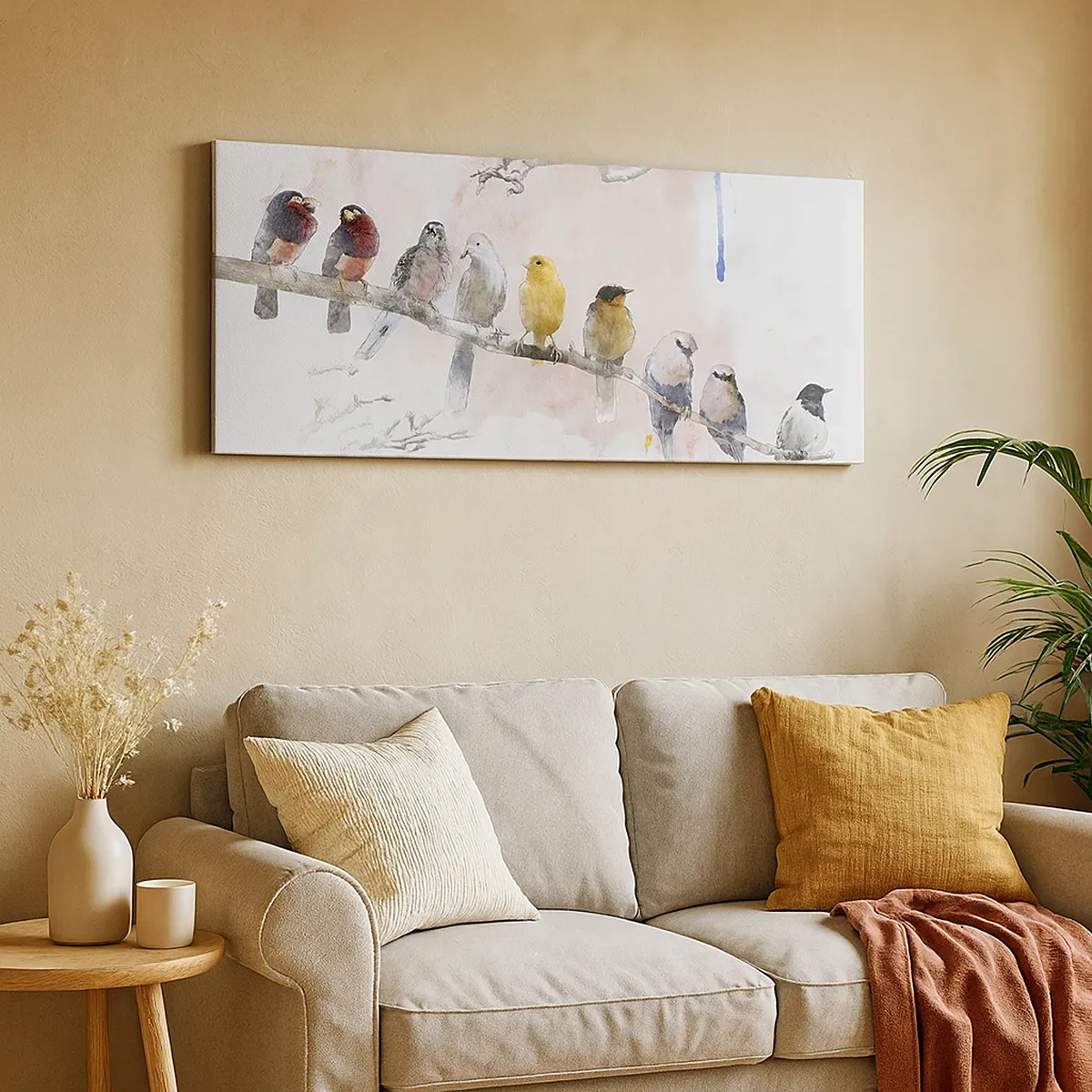 Quadro em tela - Reunião alada - 30x30 cm