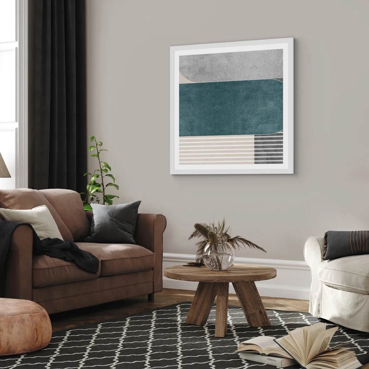 Pôster em moldura branca - Composição ao nível - 30x30 cm