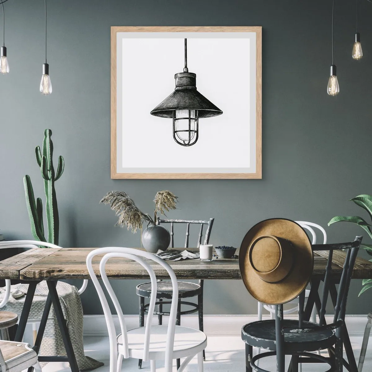 Pôster com moldura de carvalho claro - Como antigamente… - 40x40 cm