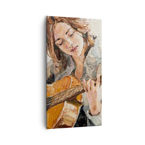 Quadro em tela - Concerto de violão e coração de rapariga - 55x100 cm