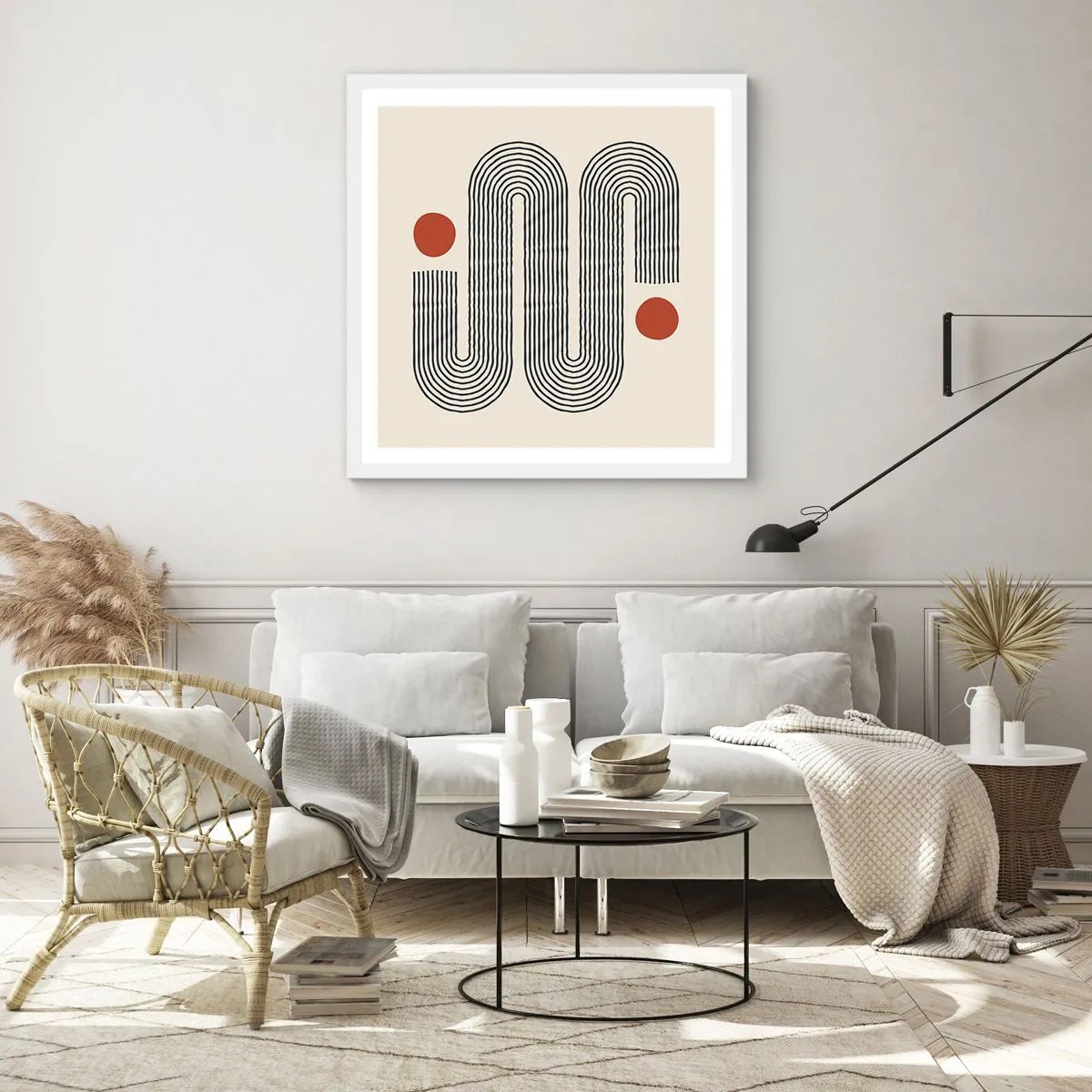 Pôster em moldura branca - Do início ao fim - 60x60 cm