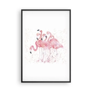 Pôster com moldura preta - Conjunto cor-de-rosa - 61x91 cm