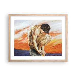 Pôster com moldura de carvalho claro - Imerso em si mesmo - 50x40 cm