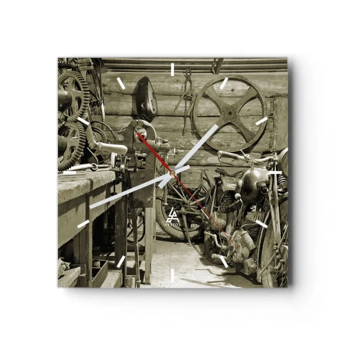 Relógio de parede - Relógio em vidro - No depósito do tio Jorge - 40x40 cm