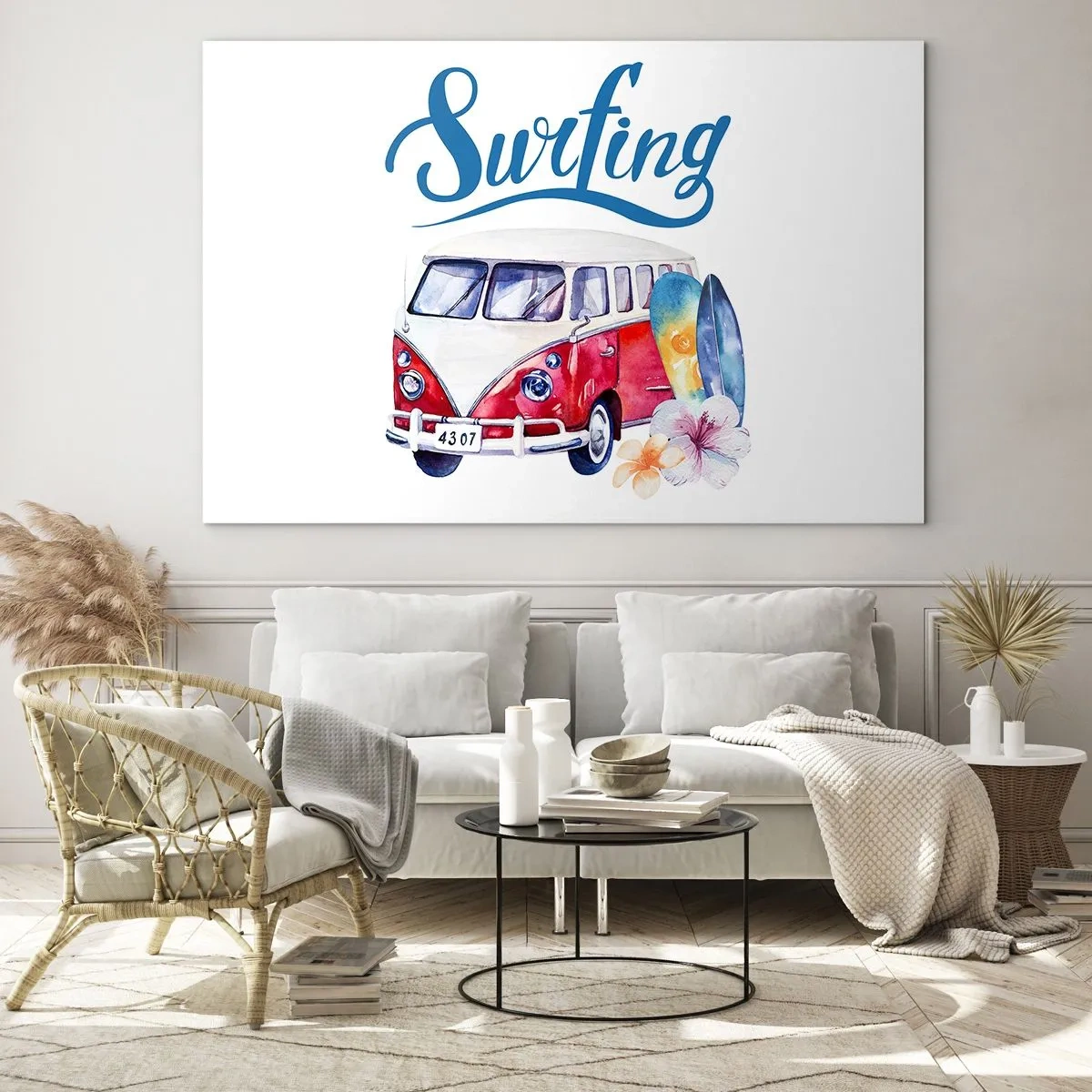 Quadro em vidro - Pepino - um clássico para um surfista - 100x70 cm