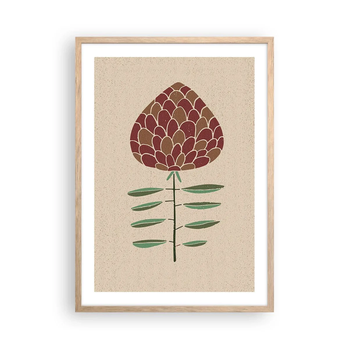 Pôster com moldura de carvalho claro - Que grande coisa - 50x70 cm