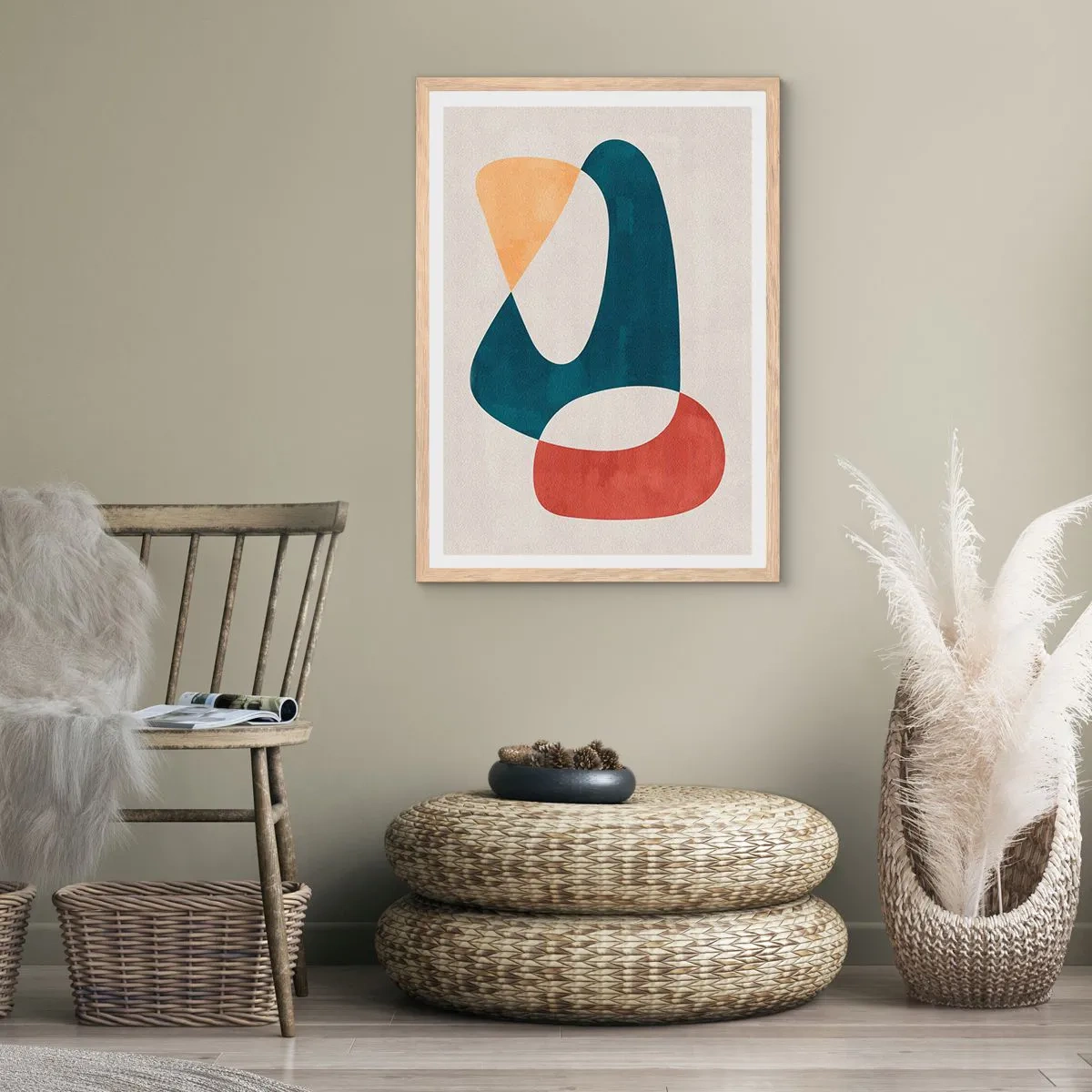 Pôster com moldura de carvalho claro - Influências e metamorfoses - 61x91 cm