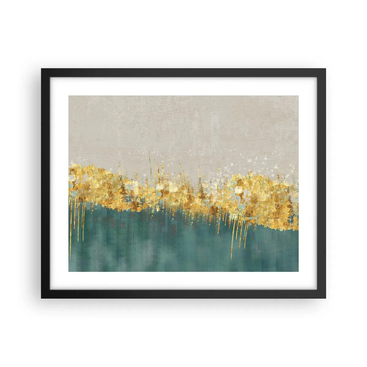 Pôster com moldura preta - A fronteira dourada - 50x40 cm