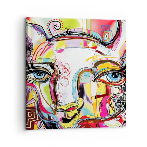 Quadro em tela - A riqueza da natureza do gato - 70x70 cm