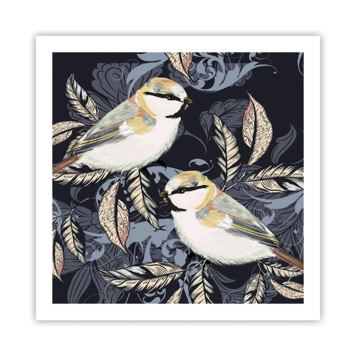 Pôster - Canto amarelo-azul - 60x60 cm
