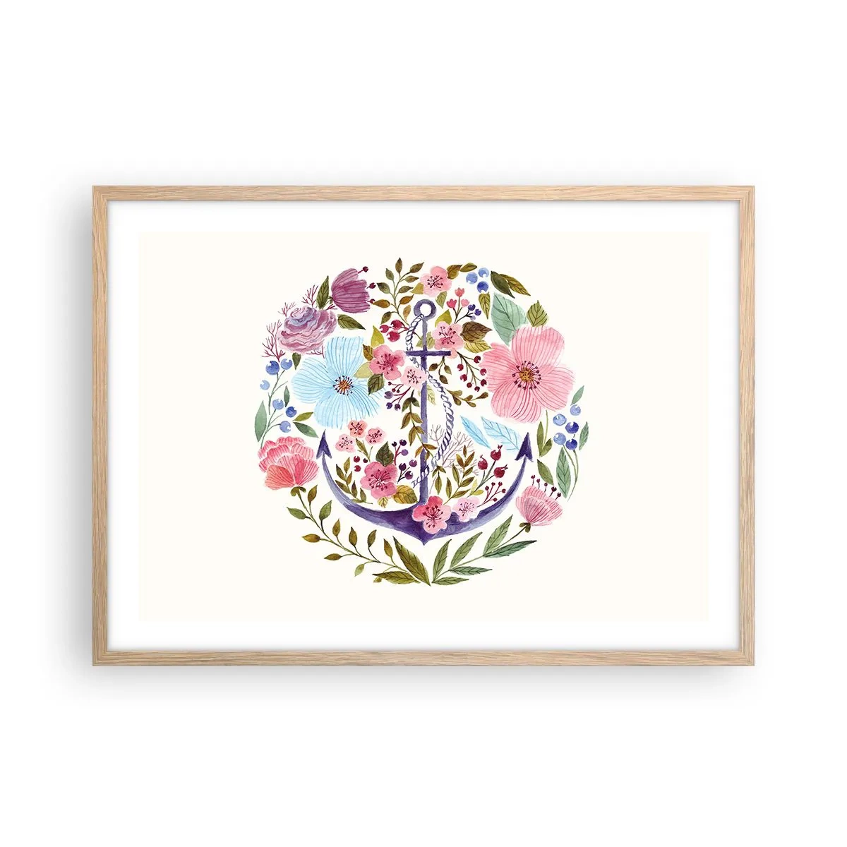 Pôster com moldura de carvalho claro - O bom sonho de um marinheiro - 70x50 cm