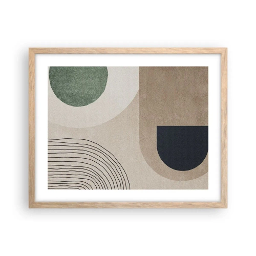 Pôster com moldura de carvalho claro - A gentileza do oval - 50x40 cm