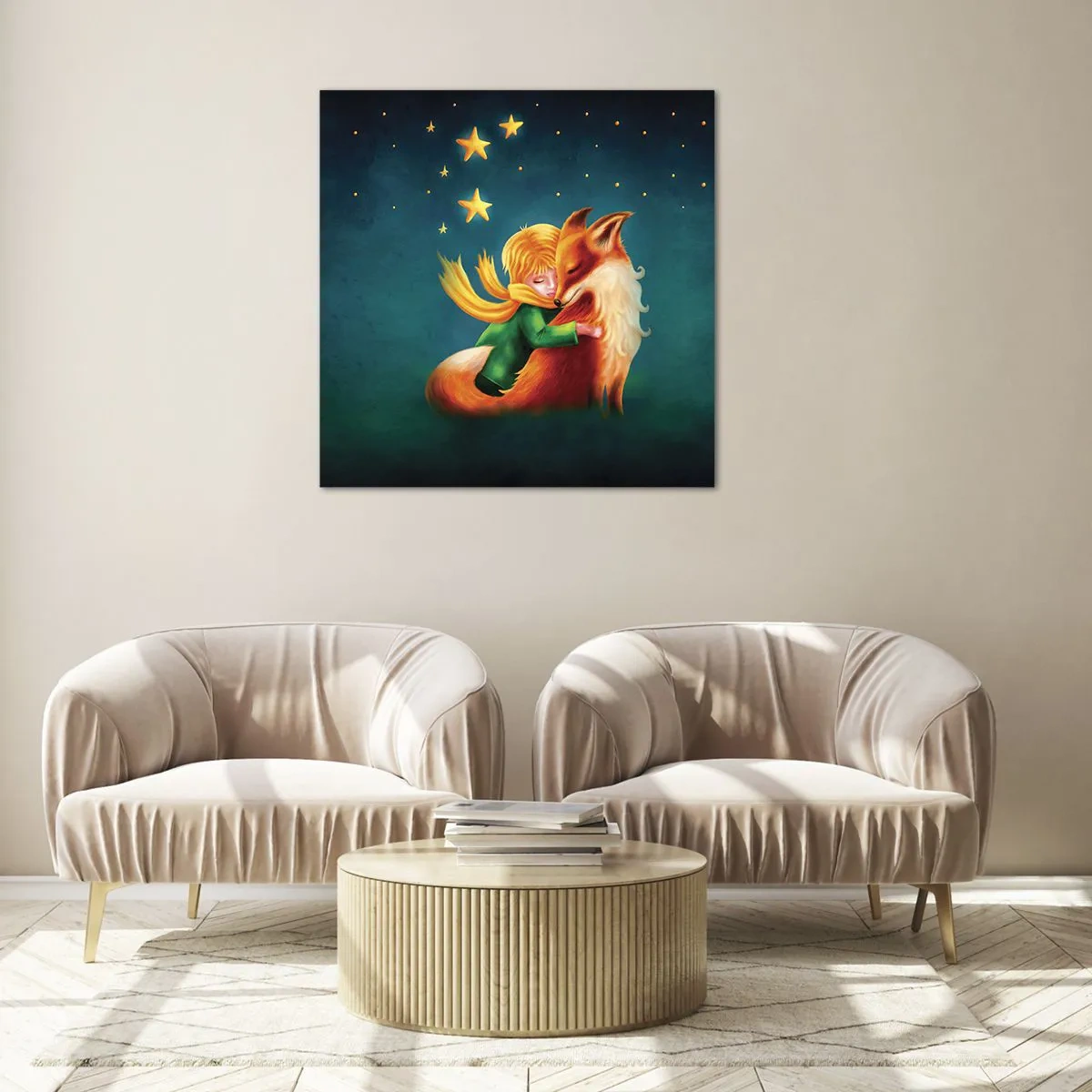 Quadro em vidro - O Pequeno Príncipe - 40x40 cm