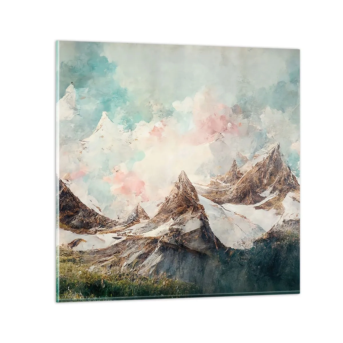 Quadro em vidro - Lâminas de rocha - 70x70 cm
