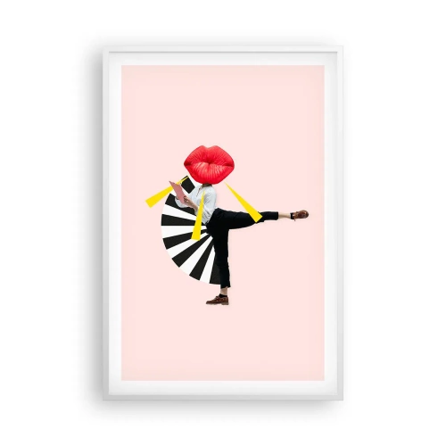 Pôster em moldura branca - Arte pop surreal - 61x91 cm