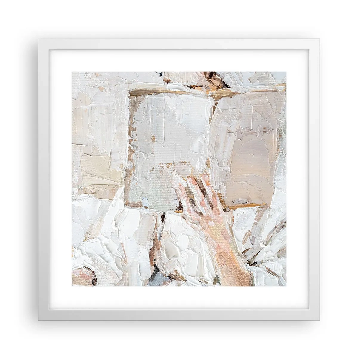 Pôster em moldura branca - Em outro mundo - 40x40 cm