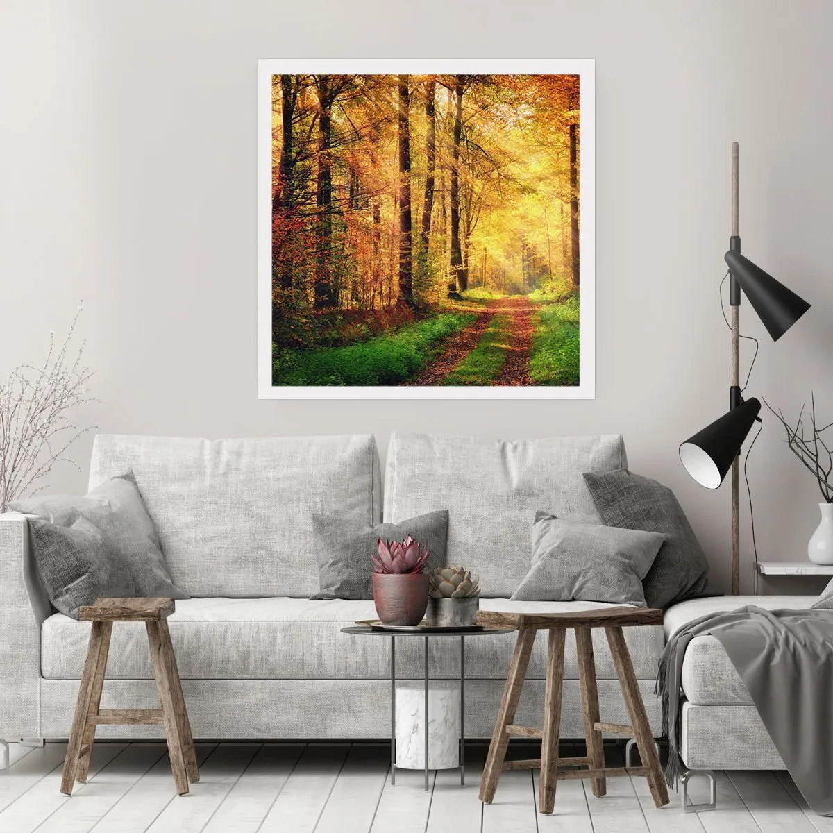 Pôster - Silêncio dourado da floresta - 40x40 cm