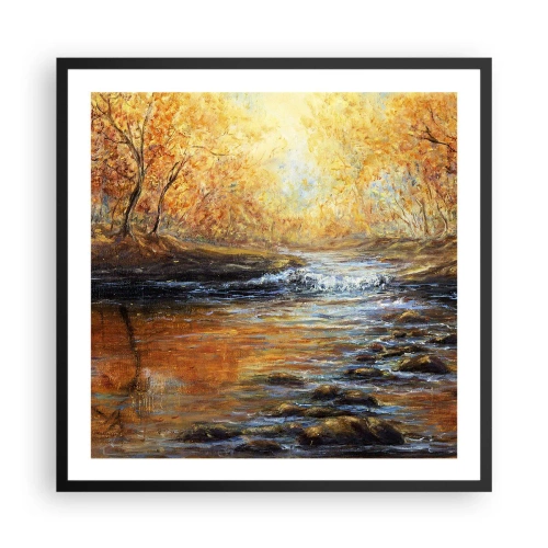 Pôster com moldura preta - Riacho Dourado - 60x60 cm