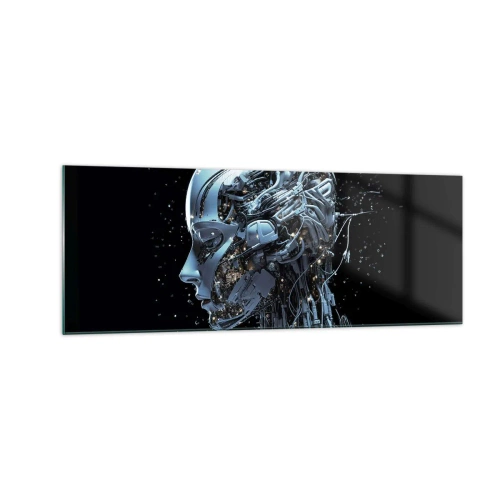 Quadro em vidro - A tecnologia é uma mulher - 140x50 cm