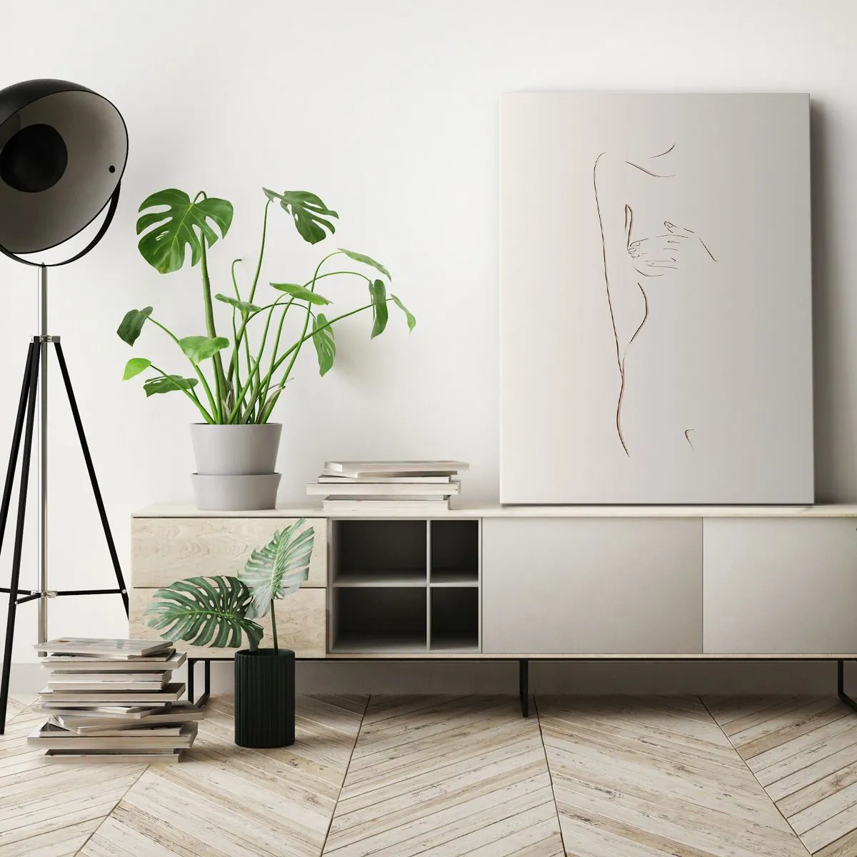 Quadro em tela - A forma do desejo - 55x100 cm