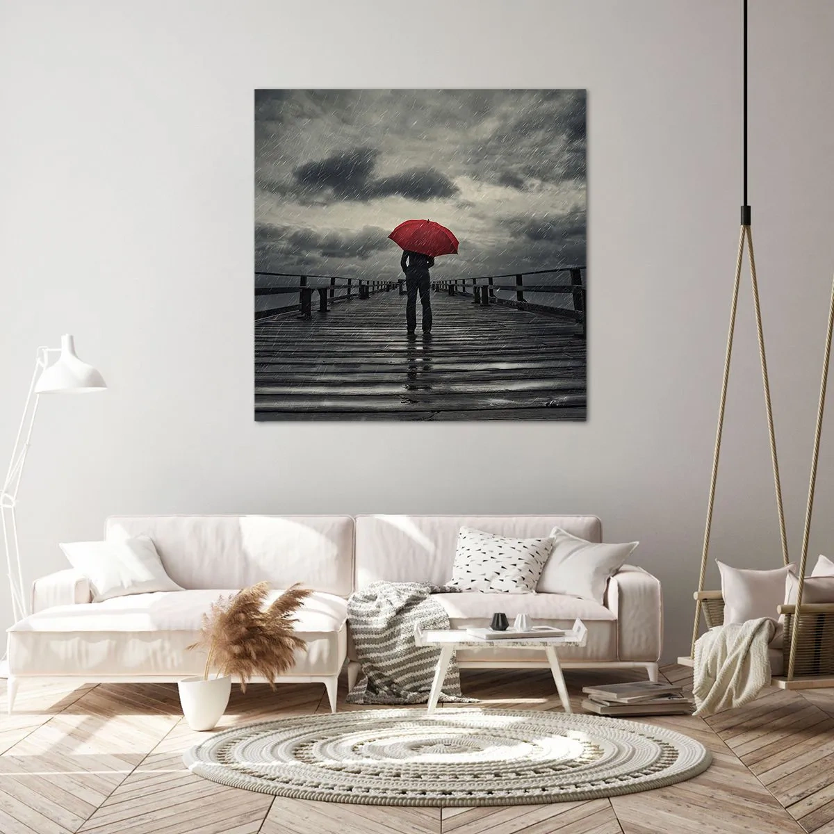 Quadro em tela - Não faz mal que chova - 30x30 cm